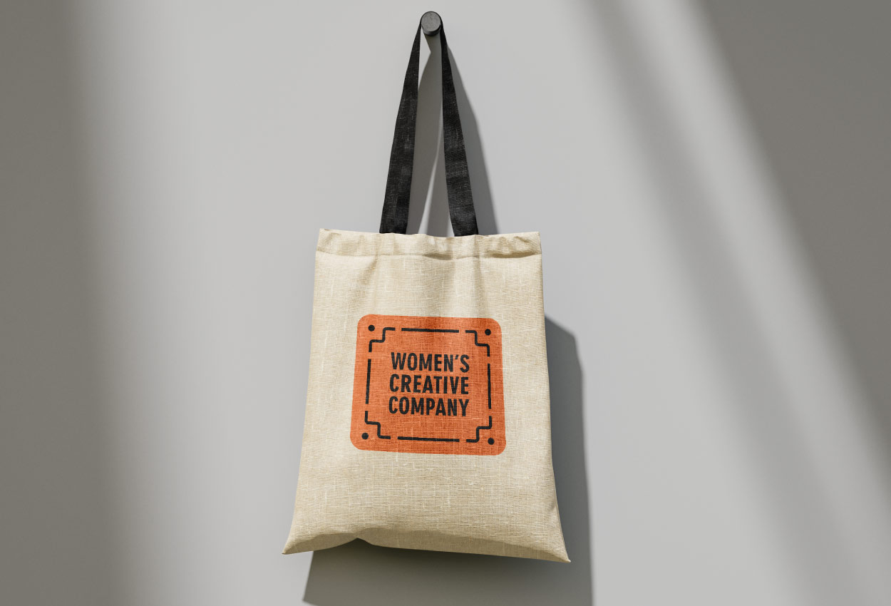 Women's Creative Company tote bag mockup