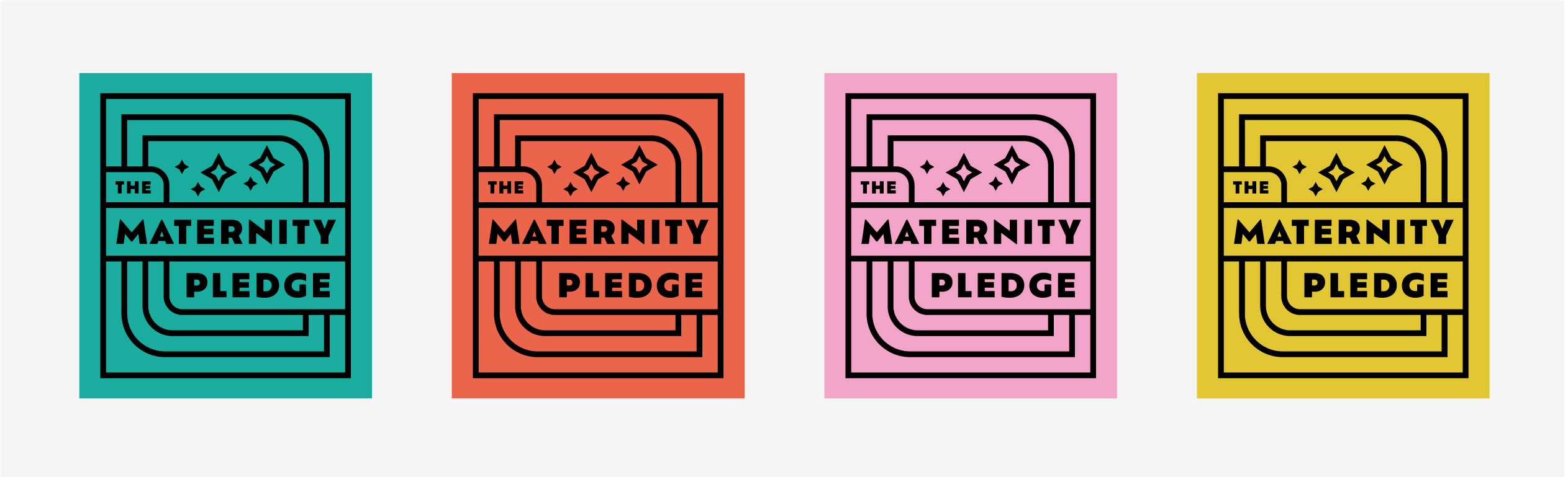 The Maternity Pledge logos in four colourways