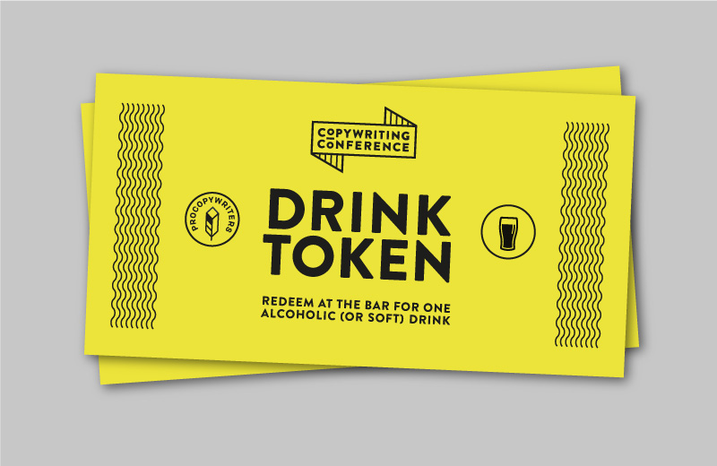 Copywriting Conference drink token